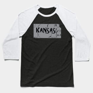 A funny map of Kansas Baseball T-Shirt